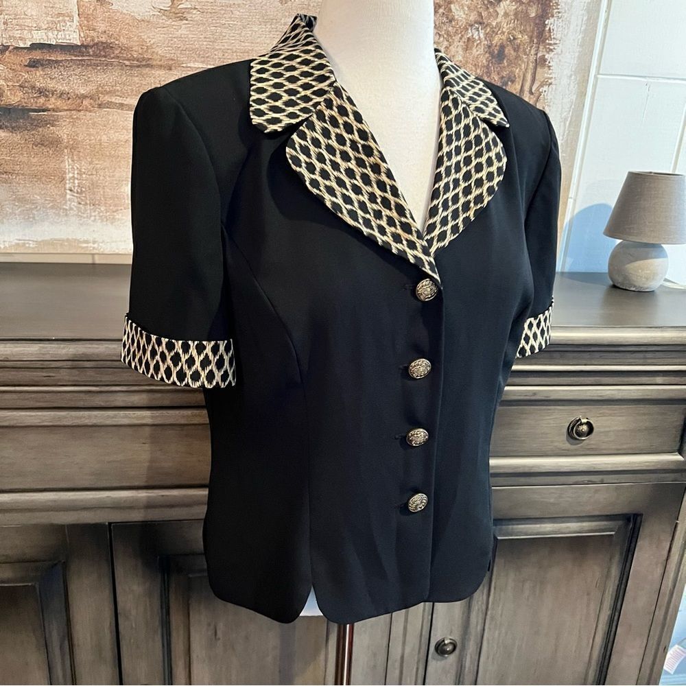 Vintage Black Cropped Top by LESLIE FAY size 12